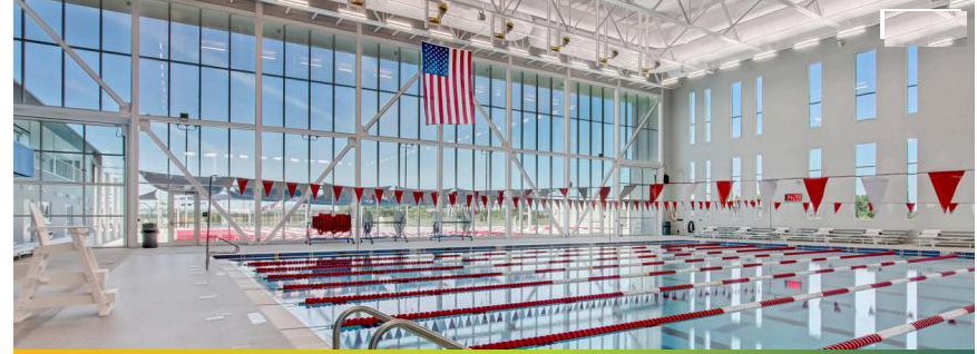 Indoor Olympic competition pool at the FAST aquatic center