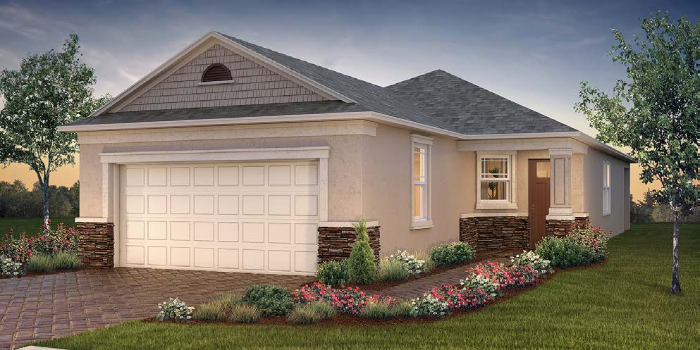 Oasis model home exterior rendering, Melody Preserve, Ocala FL