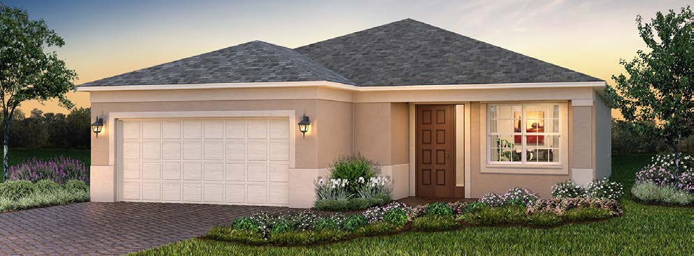 Orchid model home exterior rendering, Melody Preserve, Ocala FL