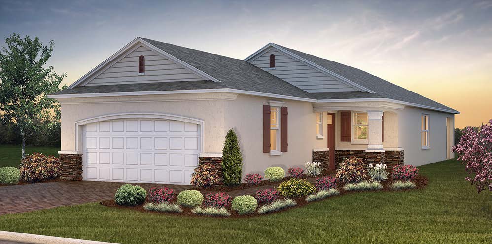 Terra model home exterior rendering, Melody Preserve, Ocala FL
