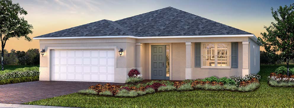 Wisteria model home exterior rendering, Melody Preserve, Ocala FL